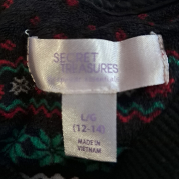 2 Piece PJ SET L 12/14 ladies fleece festive pattern joggers pajama 2 piece set - Picture 2 of 6